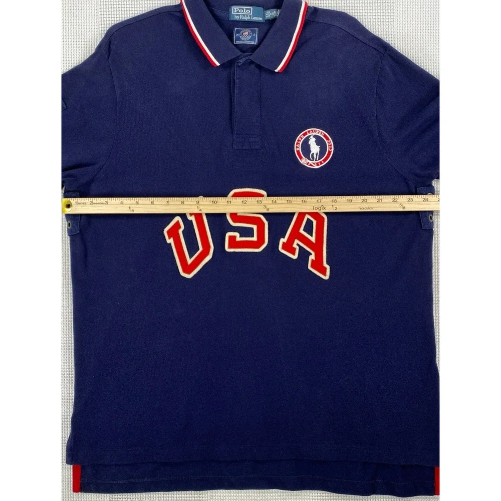 Polo Ralph Lauren USA Olympic 2012 Polo Shirt Men's XXL Custom Fit Navy Blue